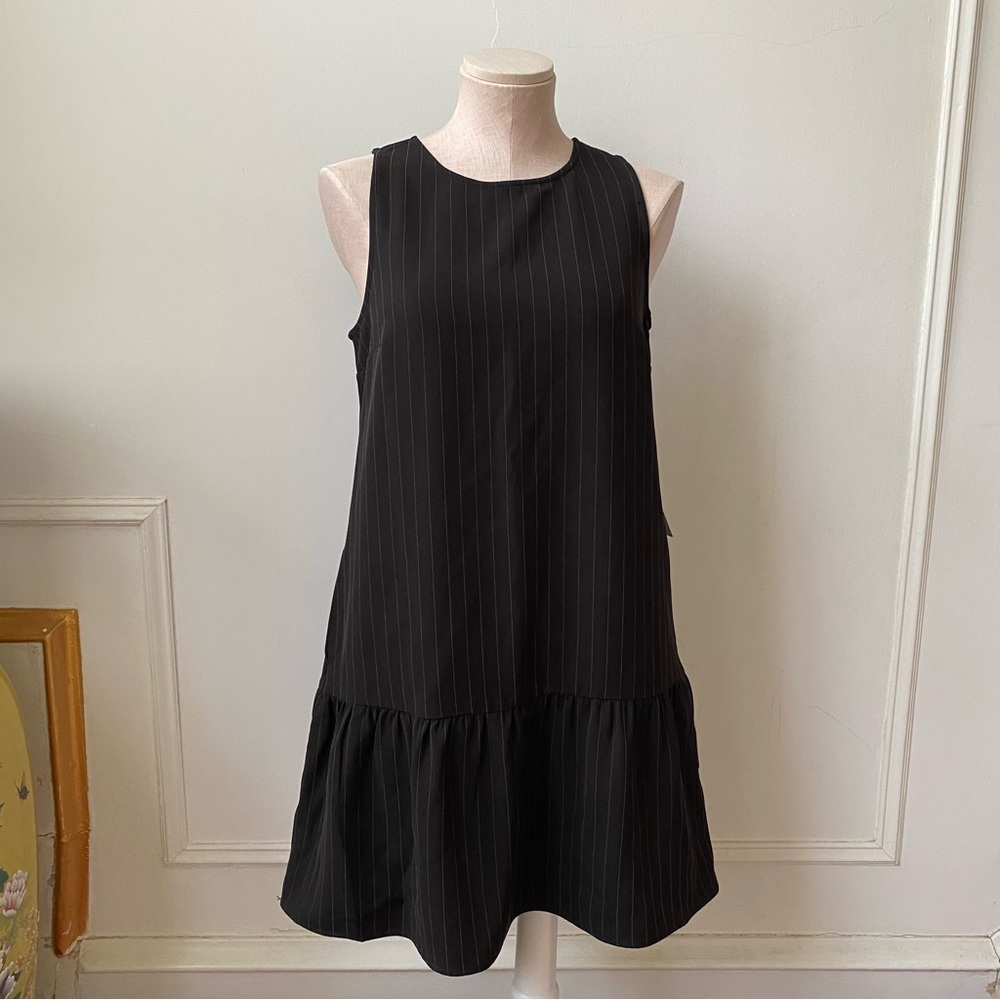 Express Pinstripe Drop-Waist Dress